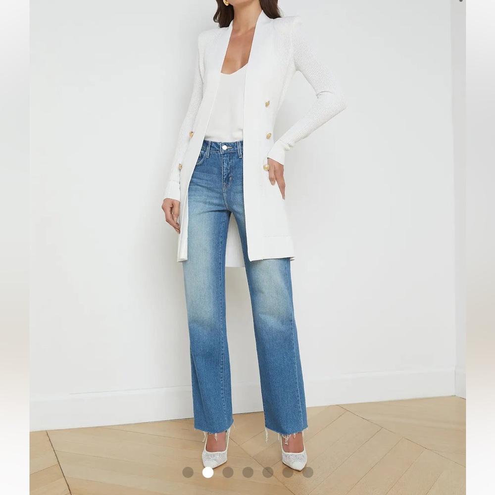 L'AGENCE Noe Double Breasted Cardigan Size S Rib-knit brand new with tags